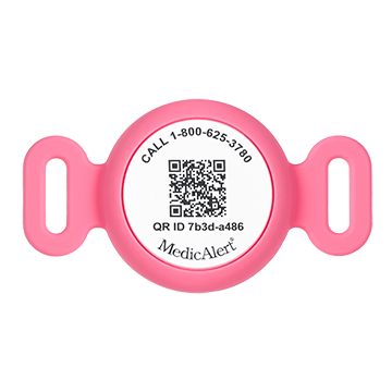 QR Code Medical ID Tag without Location Tracker Pink Lemonade, Pink Lemonade, large image number 0